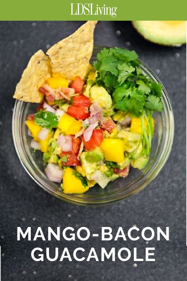 Mango Bacon Guacamole. I could eat a whole bowl of this right now!