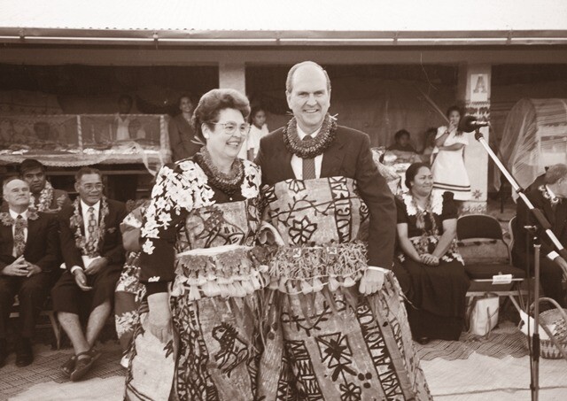 Russell M. Nelson with his first wife, Dantzel, in the South Pacific.