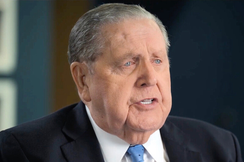 President Jeffrey R. Holland speaks to youth during the October 2025 worldwide youth broadcast titled “Look unto Christ.”