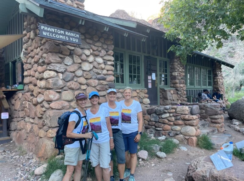 Laurie, Fran, Brenda, and Lynnette at Phantom Ranch.