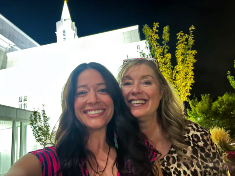 Anick Gervais and Becca Levie at the Bountiful Utah Temple