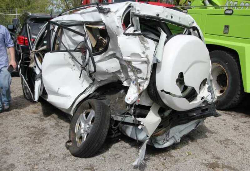Lisa's car after the car accident.