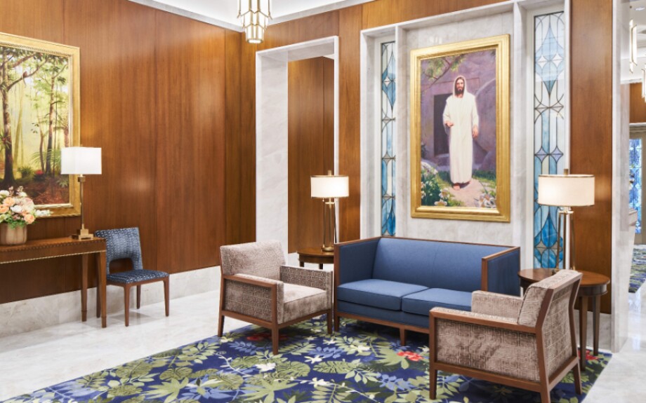 The interior of the new Brasília Brazil Temple.