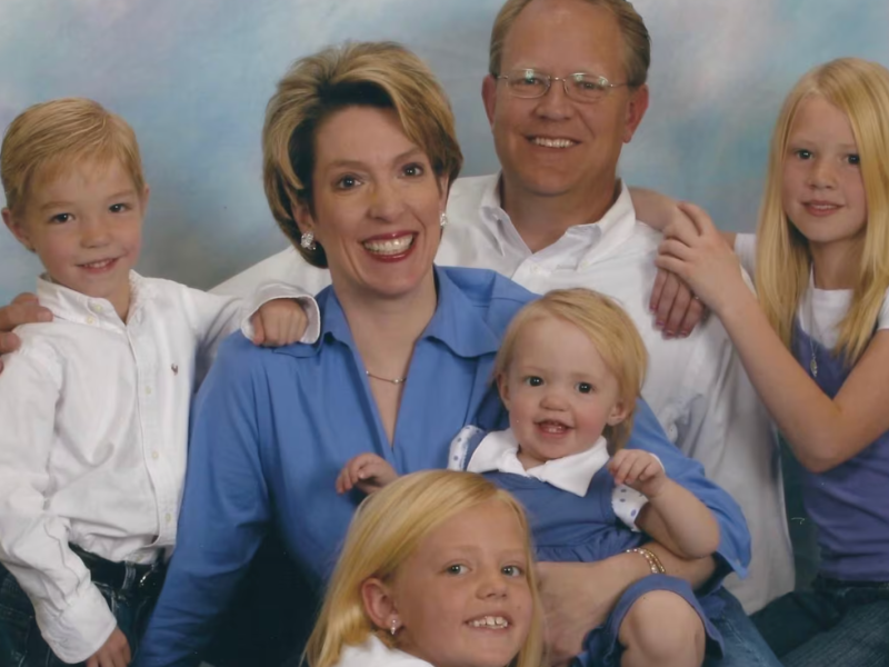 Paul, Alice, Annie, Katie, Sam and Molly Johnson are pictured in 2006