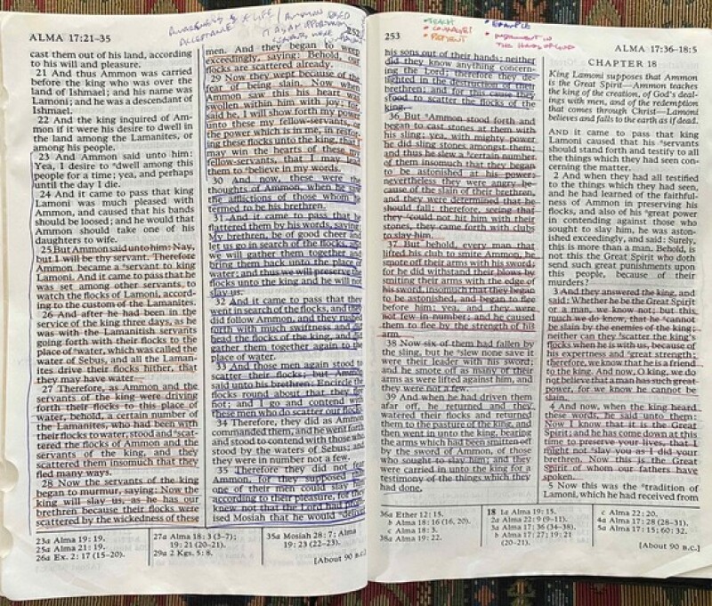 Becky's highlighted scriptures.