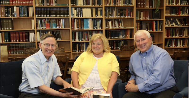 Ken (left) Mary Jane Woodger (middle) and Craig K. Manscill (right) at BYU. All three are authors of the book Dreams As Revelation.