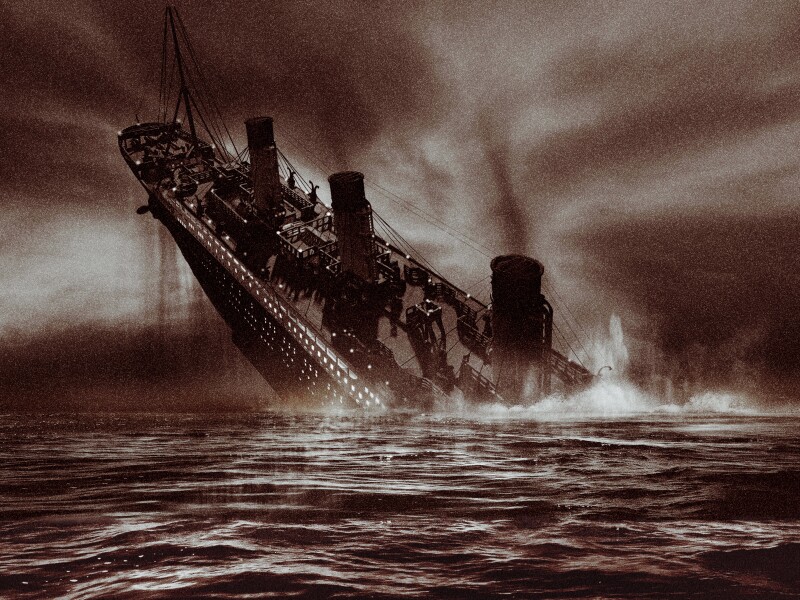 Sinking passenger steamliner (Digital)