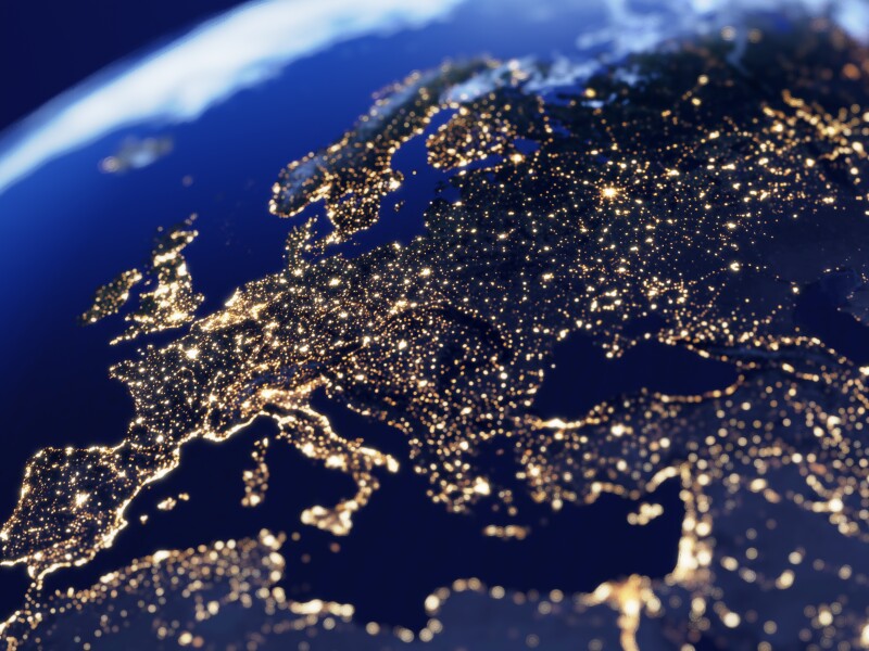 Europe Night Lights View From Space