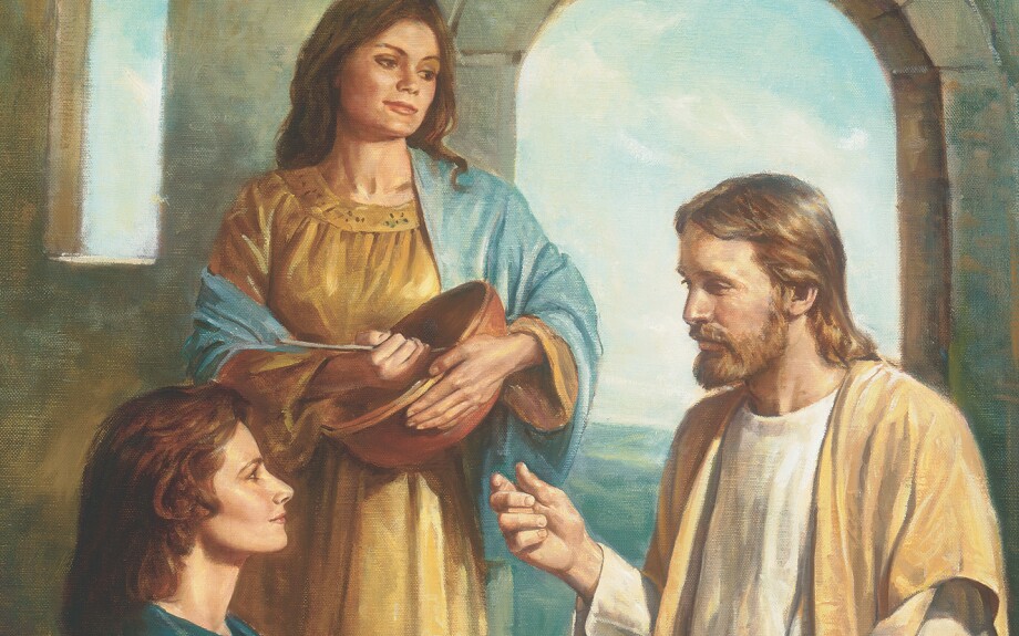"Christ with Mary and Martha," by Del Parson