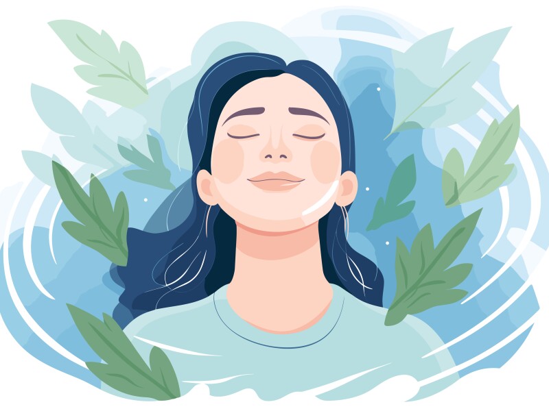Hand-drawn cartoon Breathwork practitioner flat art Illustrations in minimalist vector style