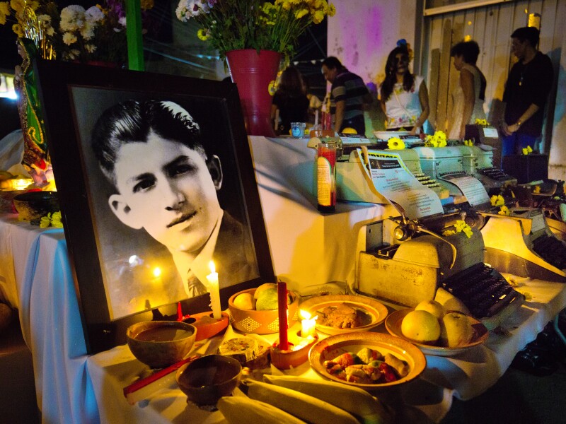 An Ofrenda Altar Shrine on Day of the Dead in Merida, Yucatan, Mexico
