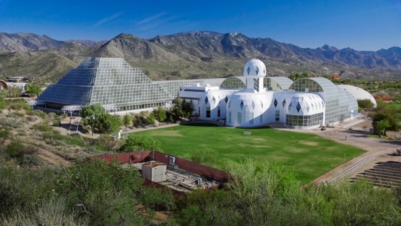 Biosphere 2 at the University of Arizona in Oracle, Arizona (Bob Demers/University Communications, news.arizona.edu).