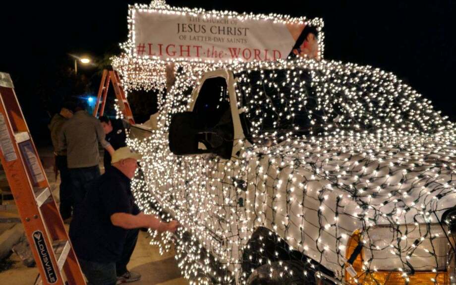 Members of the Fredericksburg branch working on the float.