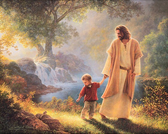 lds art savior with children