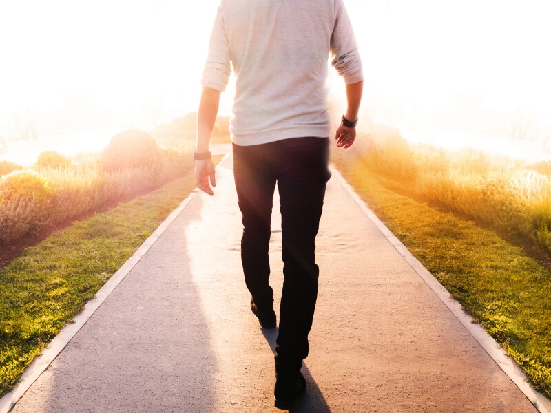 Man on path