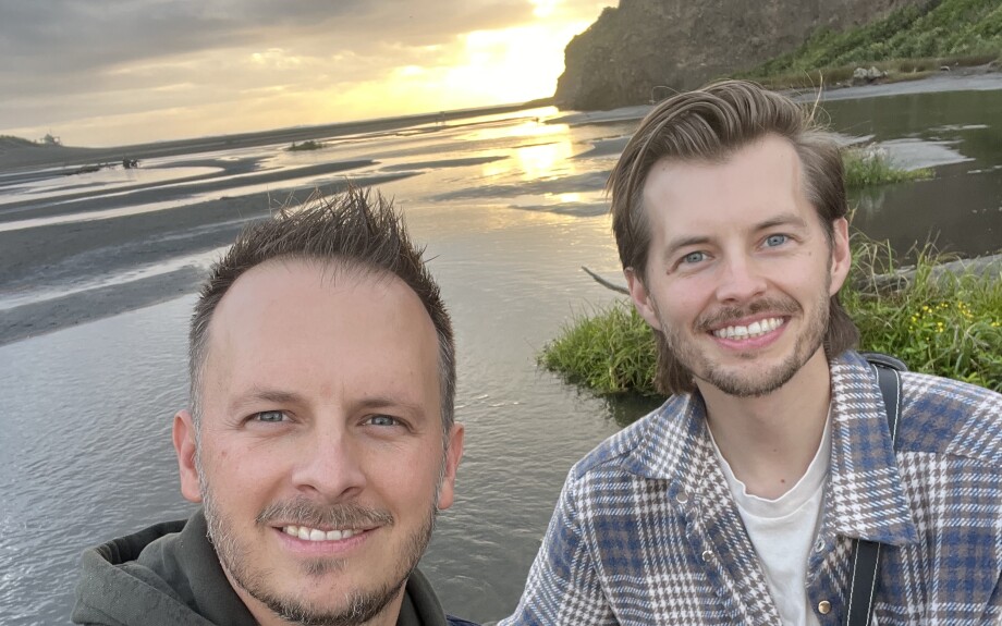 The Truman Brothers filming the music video on the North Island