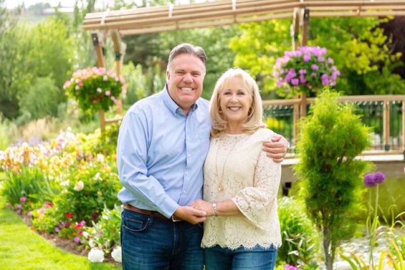 Brad Wilcox with his wife, Debbie. 