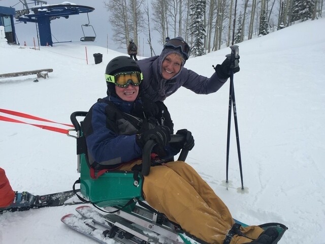 Alan Alderman skiing after being diagnosed with ALS