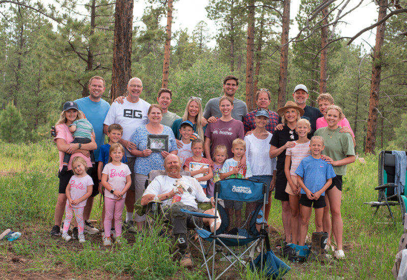 The Johnson familiy at the 50-year camping trip reunion in Blanding, Utah.