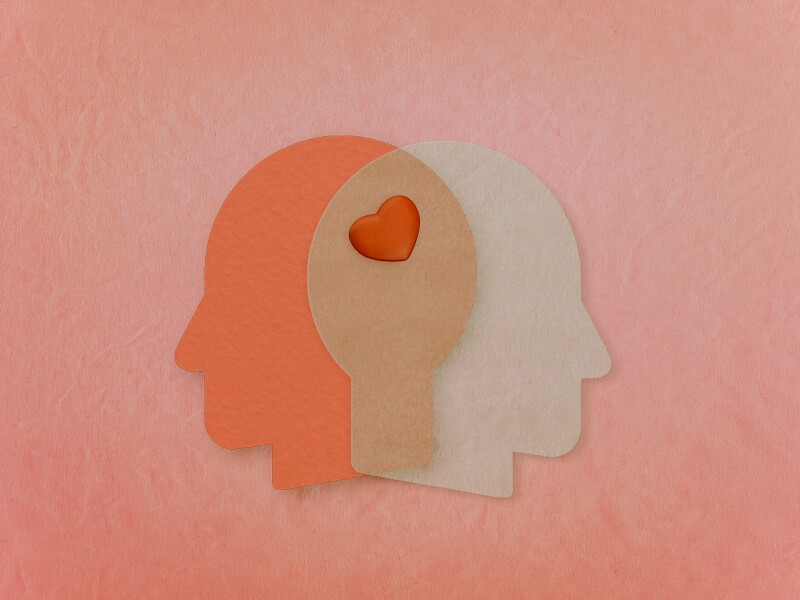empathy conceptual paper image in pink.Love.concept