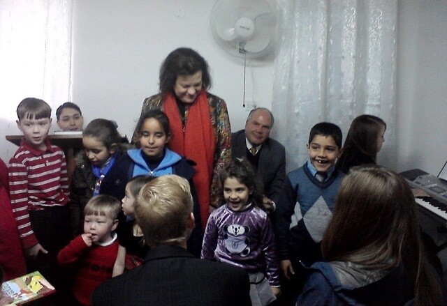 Elder Ronald A. Rasband, then of the Seventy, visiting the Bethlehem Branch.