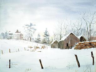 Elder Richard G. Scott's painting Barns