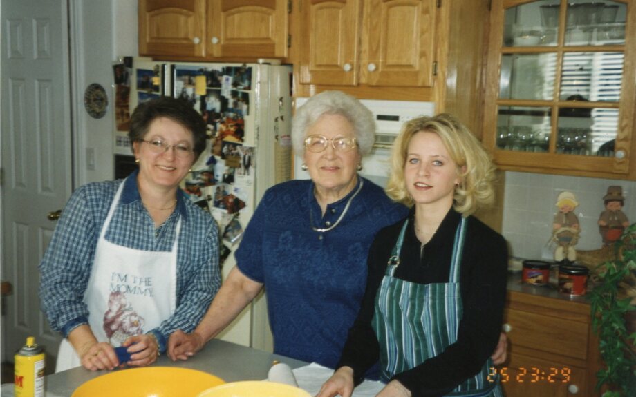 Tara in the kitchen throughout the years