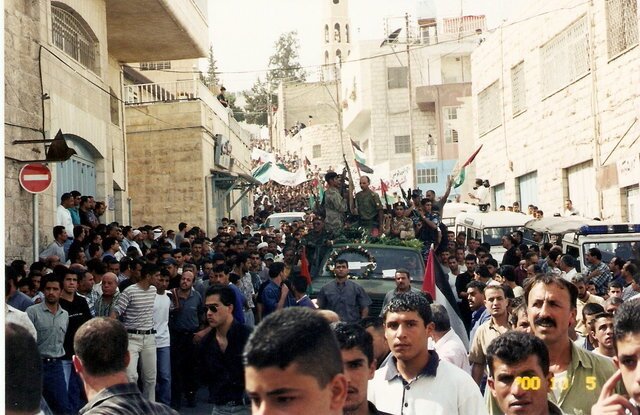 Demonstration in Beit Sahour after a Palestinian was killed in 2000.
