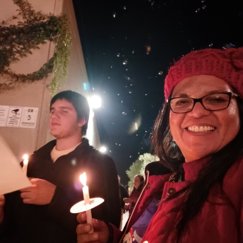 Isabel and her son, Samuel Wagner, celebrate Las Posadas.