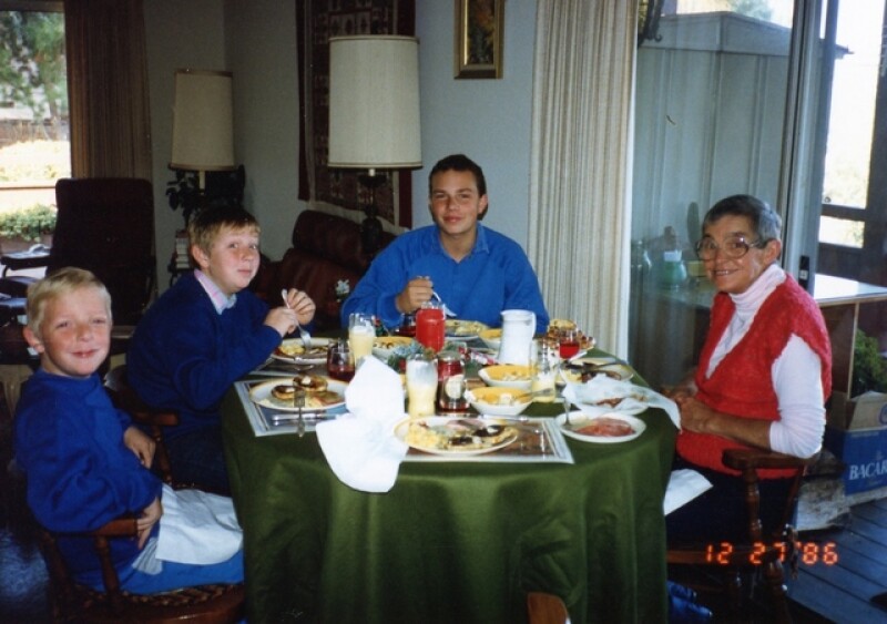 KC and his brothers with Harriet.