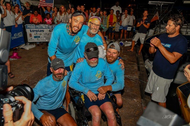 The Row4ALS team posing for a picture after rowing across an ocean to raise awareness for ALS