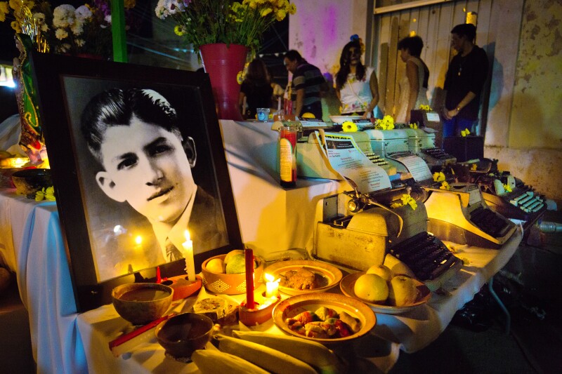 An Ofrenda Altar Shrine on Day of the Dead in Merida, Yucatan, Mexico