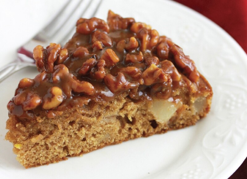 Caramel Pear Walnut Cake by Daring Gourmet