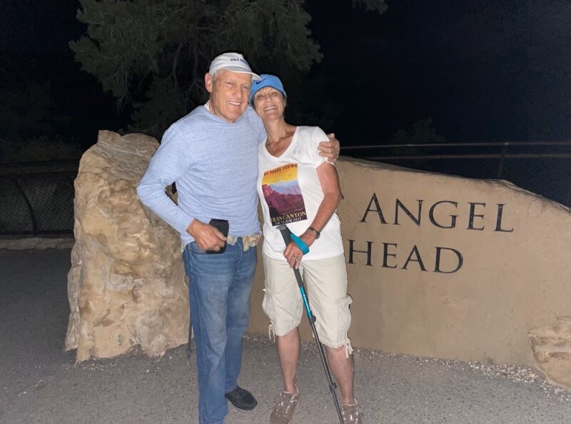 LaMarr Anderson (84) with his wife Fran at the end of the hike.