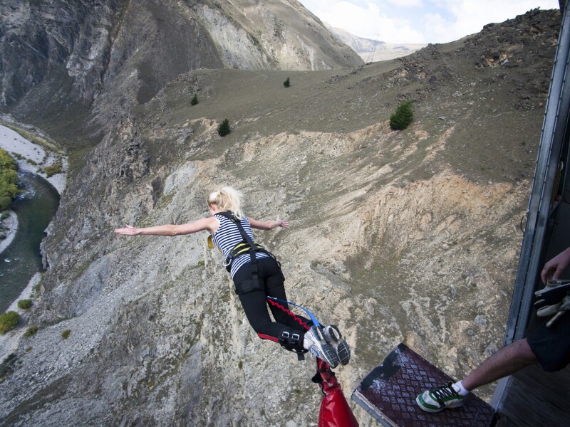 A stock photo of The Nevis bungee jump the author completed in Queenstown, New Zealand.