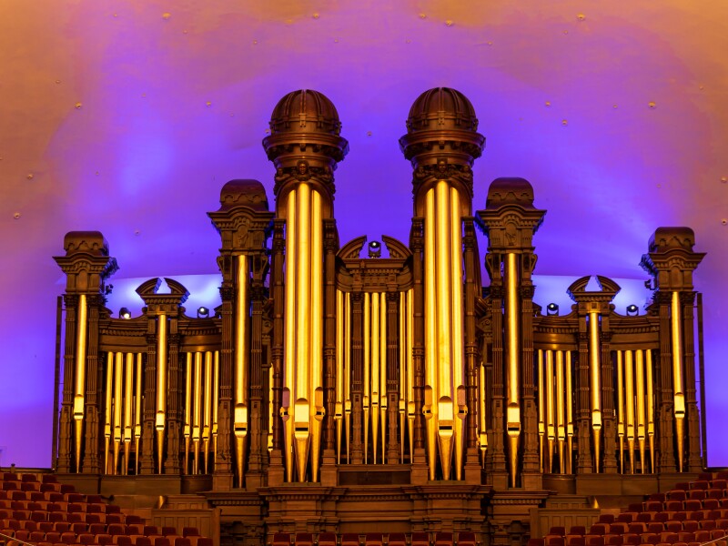 Historic Pipe Organ at the Tabernacle on Temple Square at the Salt Lake Temple