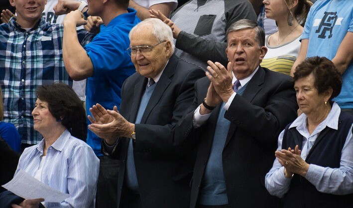 Elder Perry at a BYU basketball game