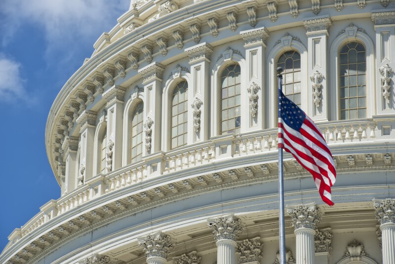 Washington,Dc,Capitol,Detail,With,American,Flag