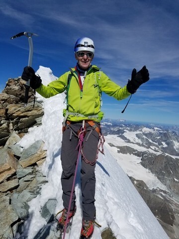 Nile Sorenson, a patriarch for The Church of Jesus Christ of Latter-day Saints, on top of the Matterhorn