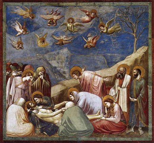 Giotto's Lamentation fresco from the Arena Chapel in Padua, Italy (1304-1306).