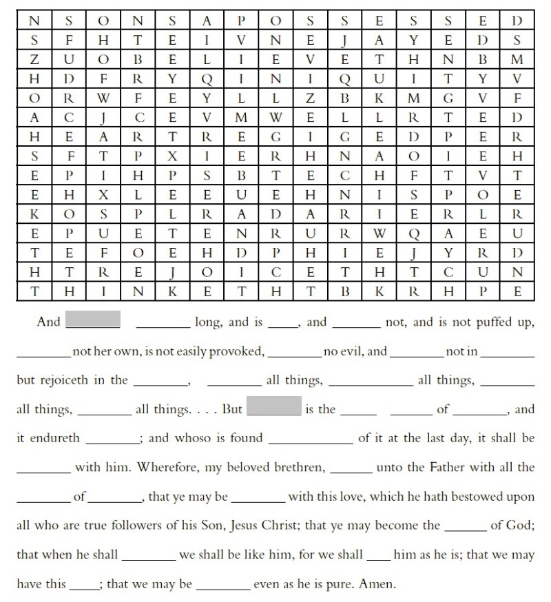 Book of Mormon Scripture Puzzles