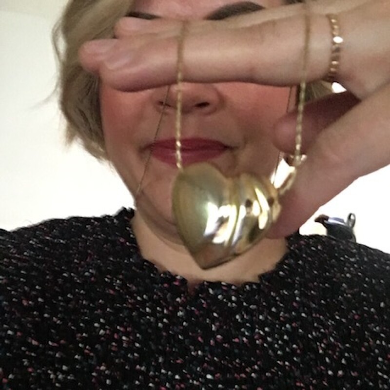 The heart necklace KaRyn lost but found years later.