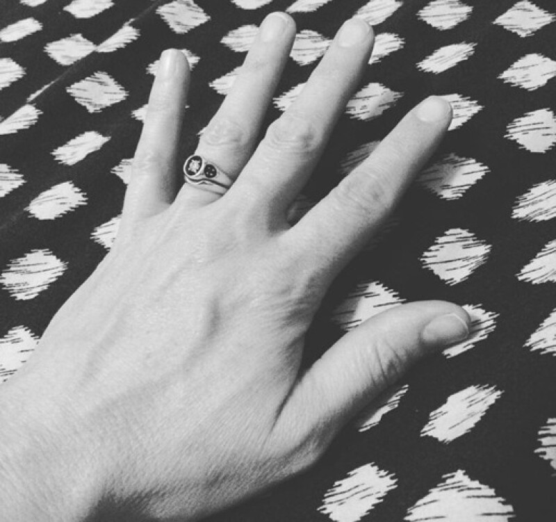Her mom's ring that she inherited: