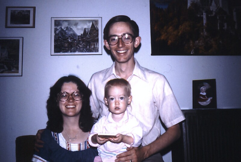 Ken with his family while serving in Germany.