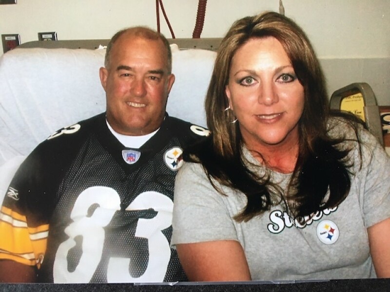 Both Jim and sister are avid Stealers fans and Jim's sister was able to attend a game before the surgery.